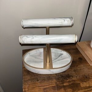 Marble and Gold Jewelry Stand